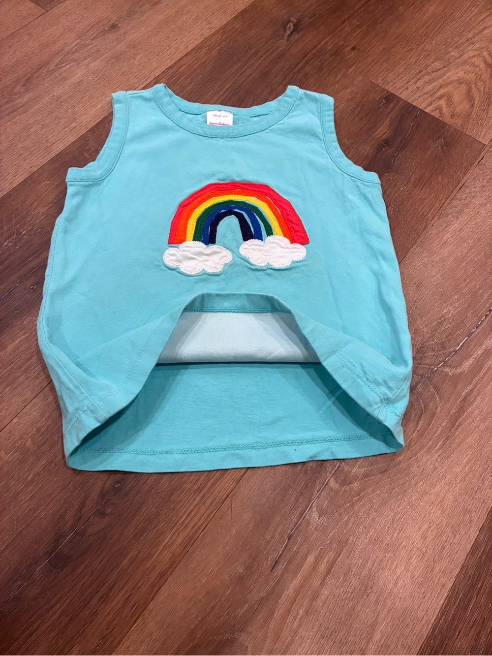 Hanna Andersson Blue Rainbow Summer Play Shirt Top 8 Girl - Picture 4 of 10